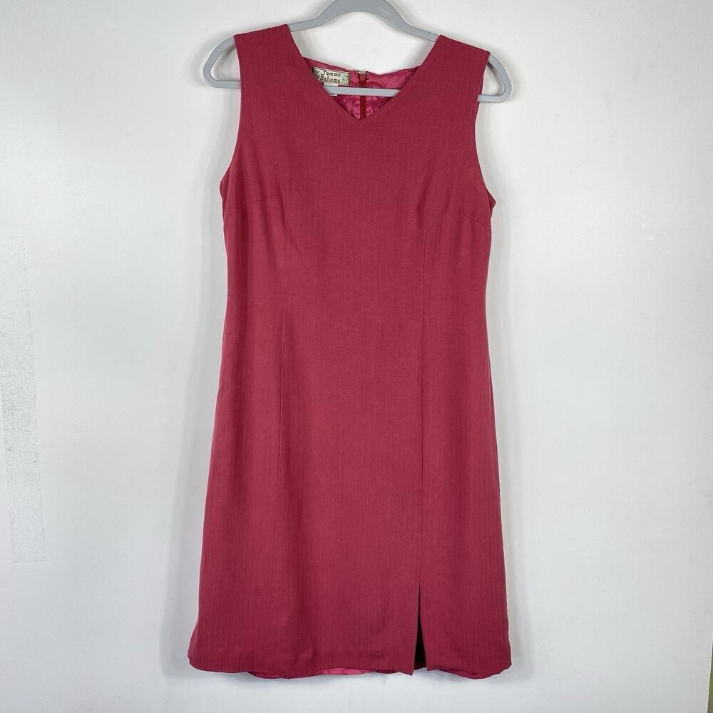 Tommy Bahama Size 10 Silk Sleeveless V-Neck Dress Pink